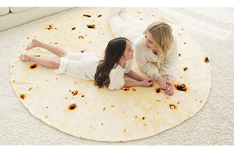CASOFU Double Sided Giant Flour Tortilla Throw Blanket